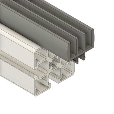 MODULAR SOLUTIONS DOOR PART<br>3 CHANNEL GUIDE PROFILE GRAY, 2M